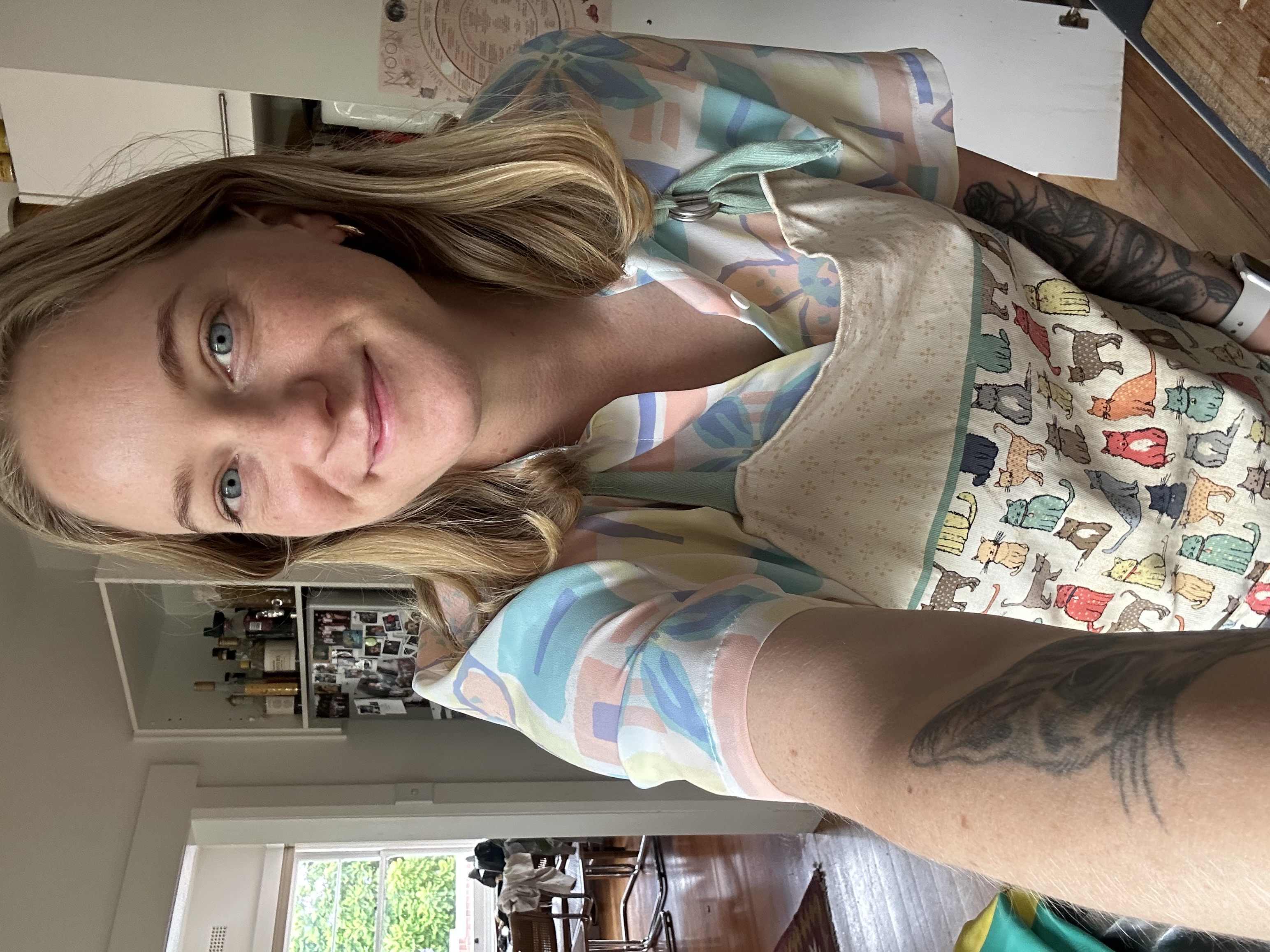 beccy bradshaw in her kitchen, smiling 